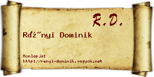 Rényi Dominik névjegykártya